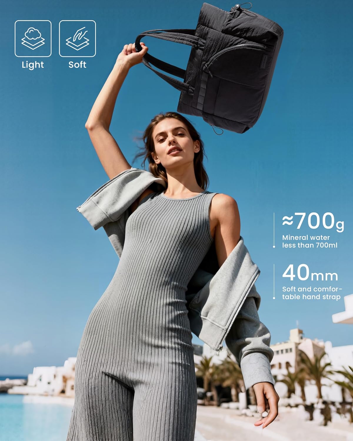 LOVEVOOK Women's Tote Handbags, Puffer Bag and Work Bags with Compartment for Women, Lightweight Quilted Nurse Shoulder Daily - Image 6