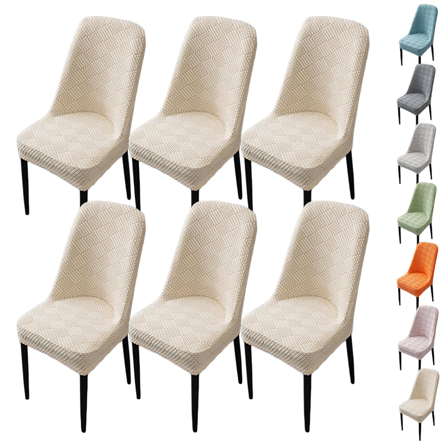 Funda gruesa y elástica para silla con respaldo curvado, protector moderno para silla de comedor