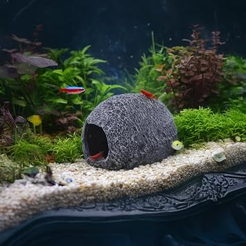 Aquarium Hiding Hole Ornament, Strong Attachment Force, for Mini Parrot Cichlid Breeding Tank, Spawning Fish, and Shrimp Nest