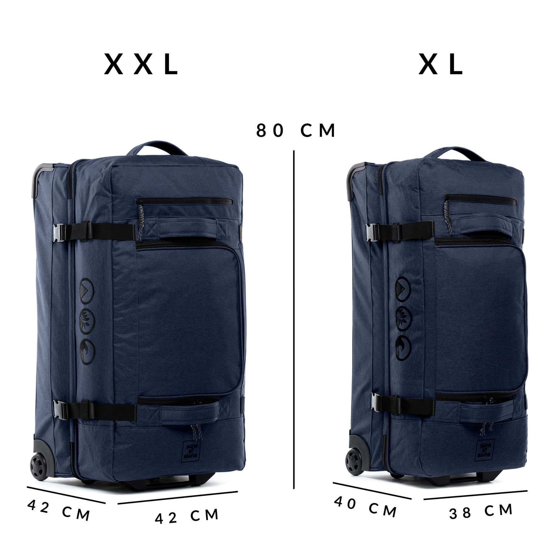 Kane duża torba podróżna z 2 rolkami, 80 cm, torba sportowa, walizka podróżna, plastik morski z recyklingu, niebieski (ozeanblau), L, torba podróżna