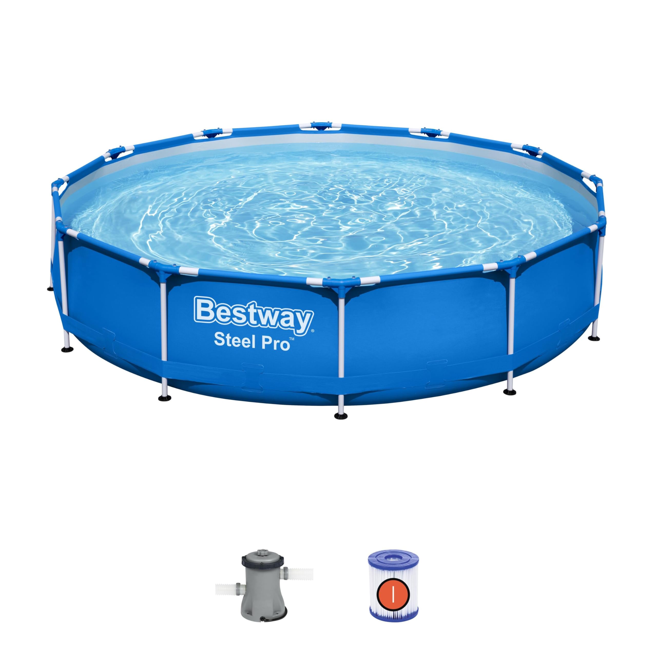 Bestway 56681-2 Set Piscina Fuori Terra Steel Pro Rotonda da 366x76 cm