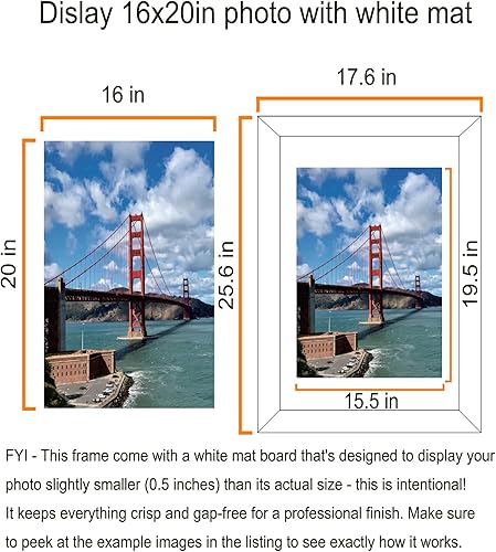 Miniatura 2 de LUCKYLIFE Marco negro de 18 x 24 pulgadas, marco de galería para montaje en pared, paquete de 2