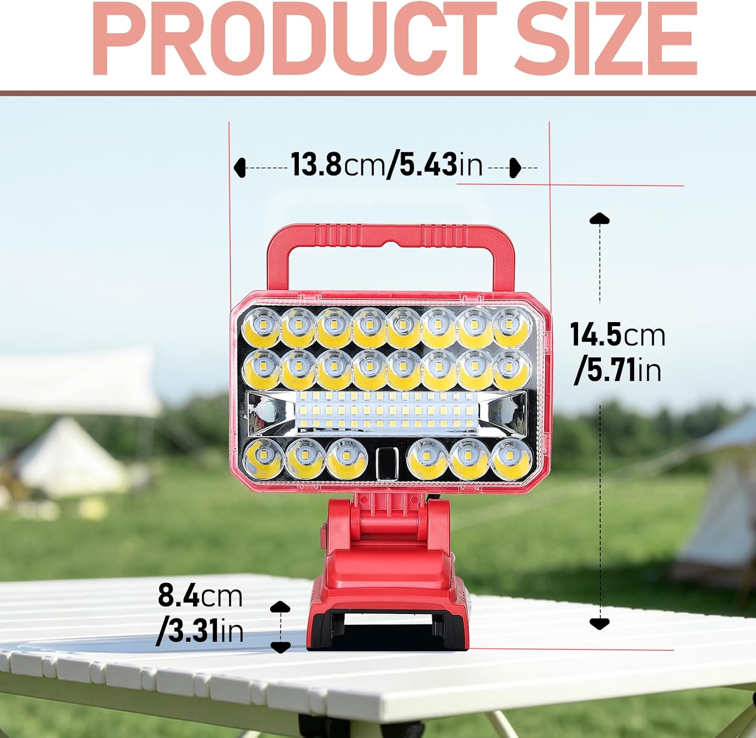 2000LM Cordless LED Work Light for Milwaukee 18V Battery, Portable Handheld Flashlights Tool with USB Port and 2 Brightness Modes for Camping, Fishing, Job Site, Indoor & Outdoor Use image 2