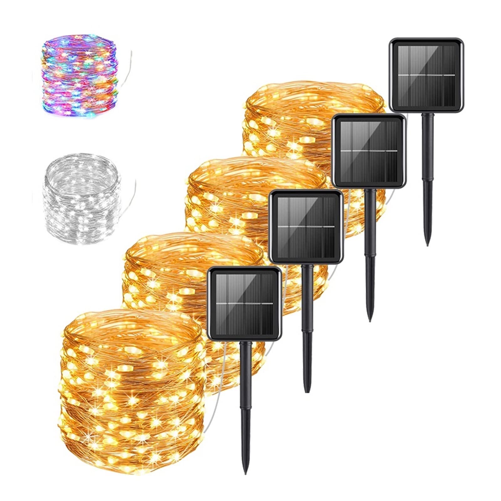 Solarna lampa uliczna, 4 paczka 22/32M bajkowe oświetlenie led na energię słoneczną zewnętrzna girlanda Led wodoodporna girlanda łańcuchy świetlne Christmas Party Garden lampa słoneczna Decor na ulice