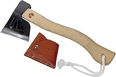Captain Stag UM-10 Axe, Hand Axe, All Steel Horse Axe, Total Length 14.2 inches (360 mm), Leather Cover, Made in Japan, Made in Tsubame Sanjo