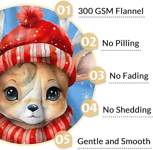 Miniatura 4 de Manta de ciervo de 30 x 40 pulgadas, manta pequeña de tamaño regazo para niñas, mantas suaves y peludas para sofá, sala de estar y oficina, lindas