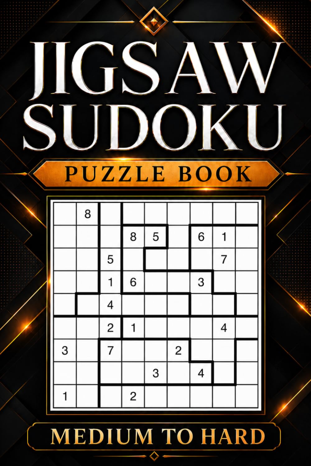 Jigsaw Sudoku Puzzle Book: 200 Medium to Hard Irregular Sudoku Puzzles with Solutions | Large Print Jigsaw Sudoku, only 2 Puzzles per Page | Challenge your Mind with Sudoku Variants