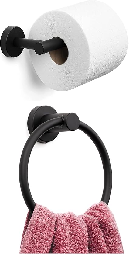 Amazon.com: Marmolux Acc 2 PCS Matte Black Bathroom Hardware Set - Hand ...