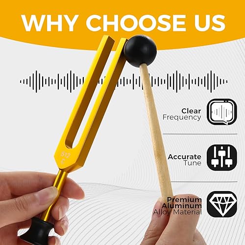 Miniatura 6 de Juego de tenedores de afinación (128 Hz, 256 Hz, 512 Hz), instrumento médico de curación para chakra, terapia de sonido, tenedor deslizante sónico