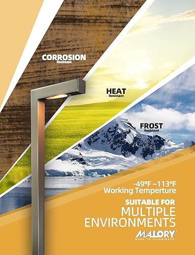 Miniatura 4 de MALORY Paquete de 4 luces LED de bajo voltaje para camino de paisaje con bombilla G4 (21.87 pulgadas de alto) 12 V de latón, luces de paisaje