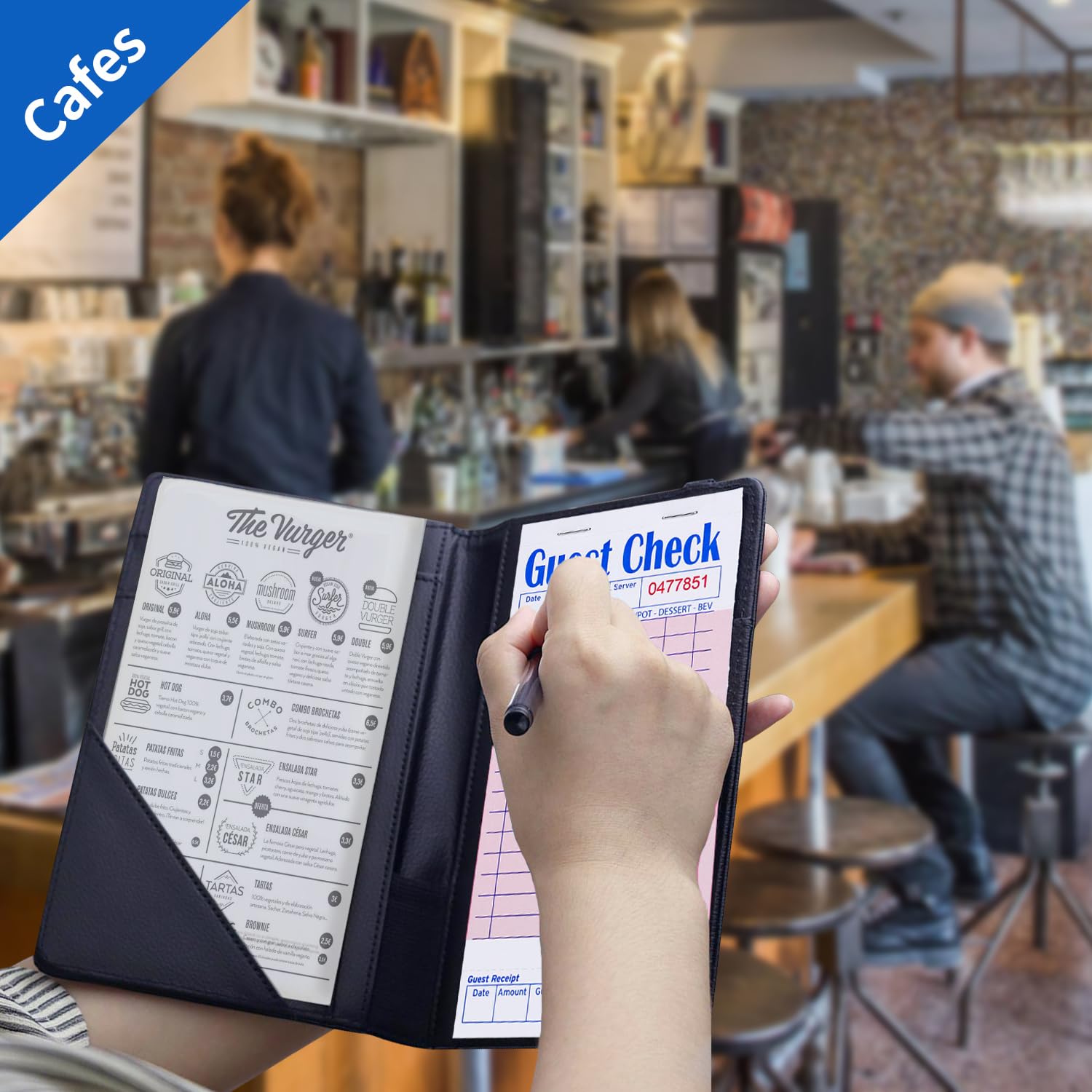 Methdic Guest Checks - Bloc de notas de servidor rosa, 1000 pedidos, bloc de notas para camarera para restaurantes (20 libros)