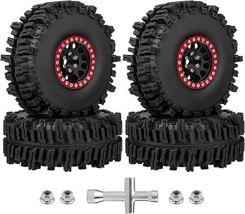 HobbyPark Goma blanda 110 RC Crawler 1.9 - Neumáticos de 4.7 pulgadas, 4.724 in y 1.9 Beadlocks Juego de ruedas para Scale RC4WD Axial SCX10 TRX4 disponible en Yaxa Colombia