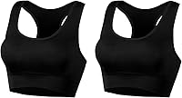 AMRIY Women's Racerback Sports Bra Medium Support Seamless Padded Wireless Bra