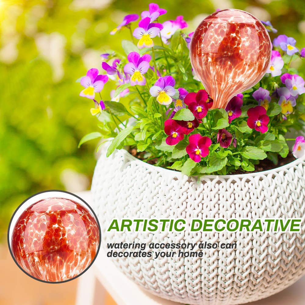 6 Globes D'Arrosage Automatique Pour Plantes - Bulbes Arroseurs Intérieur Extérieur - Bleu Vert Transparent