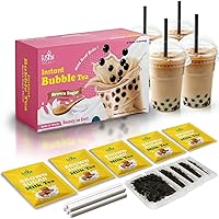 Vista 27 de Fusion Select Auténtico kit de té de burbujas extra rico (5 paquetes), bebida de té de burbujas, perlas de tapioca Boba, pajitas, sabores populares