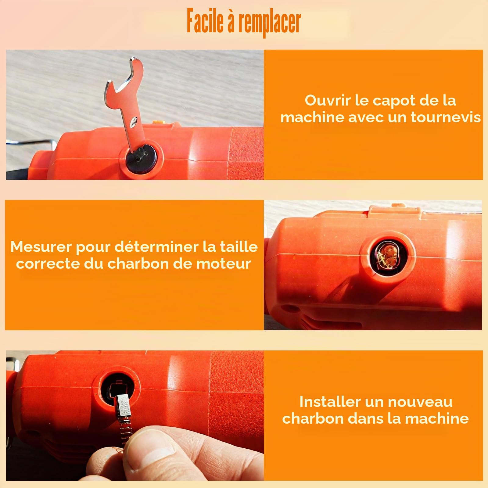 Balais de charbon 69 pièces 23 tailles pour outils électriques meuleuses d'angle marteaux