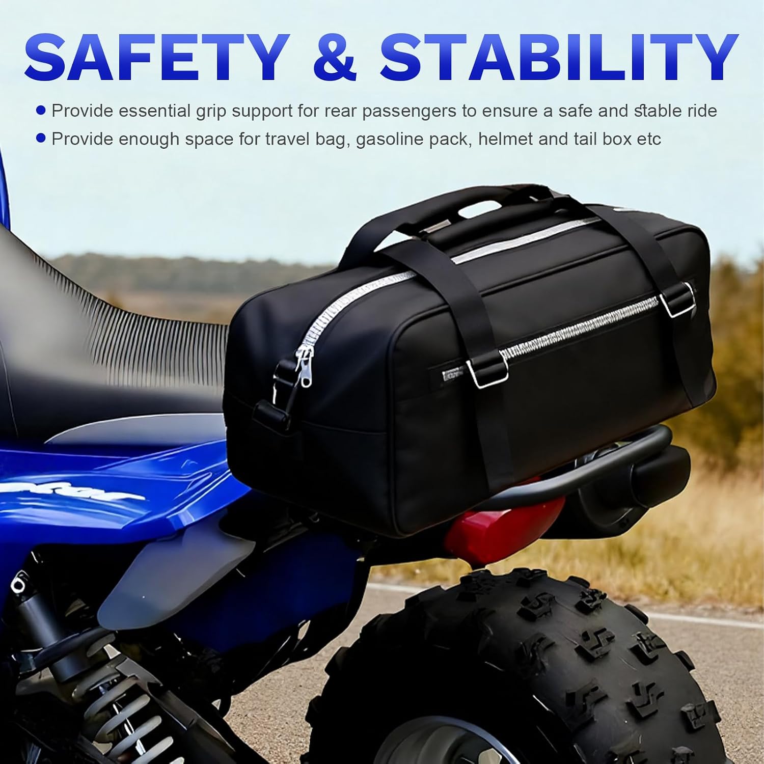 Rear Grab Bar Wheelie Bar Compatible with Yamaha Raptor 660 660R 2001-2005 ATV Rear Grab Bar Bumper(Black)