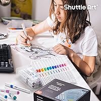 Vista 6 de Shuttle Art 36 Markers Acrylic Marker Organizer, Portable 3-Layer Transparent Storage Box, Stackable Pen Holder for Art Supplies,Ideal for Home