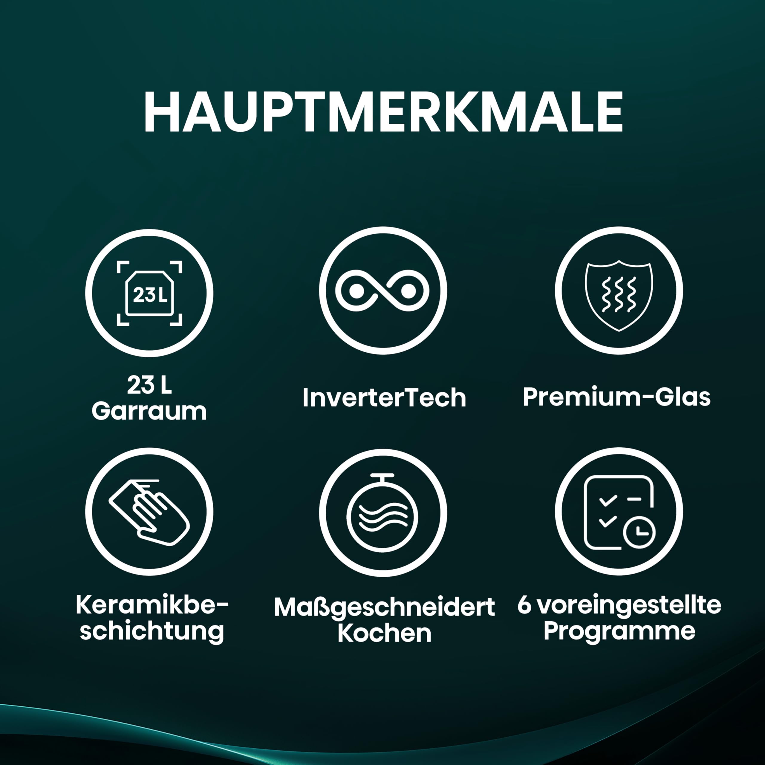 Hisense H23MOBS4HI Mikrowelle 23L 900W InverterTech Keramikbeschichtung Schwarz