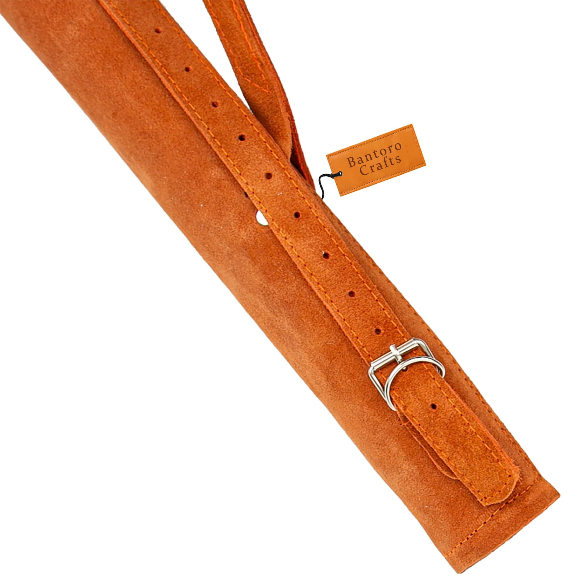 Carquois de tir à l'arc en cuir orange – Cuir de vache fait main – Bretelles et taille réglables – Crochets à dégagement rapide – Design durable