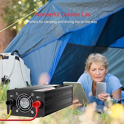 Miniatura 7 de Xijia Inversor de energía solar de onda sinusoidal pura de 1000 W, CC 12 V a CA, 120 V, 60 Hz, 2 salidas de corriente alterna para el hogar, RV,