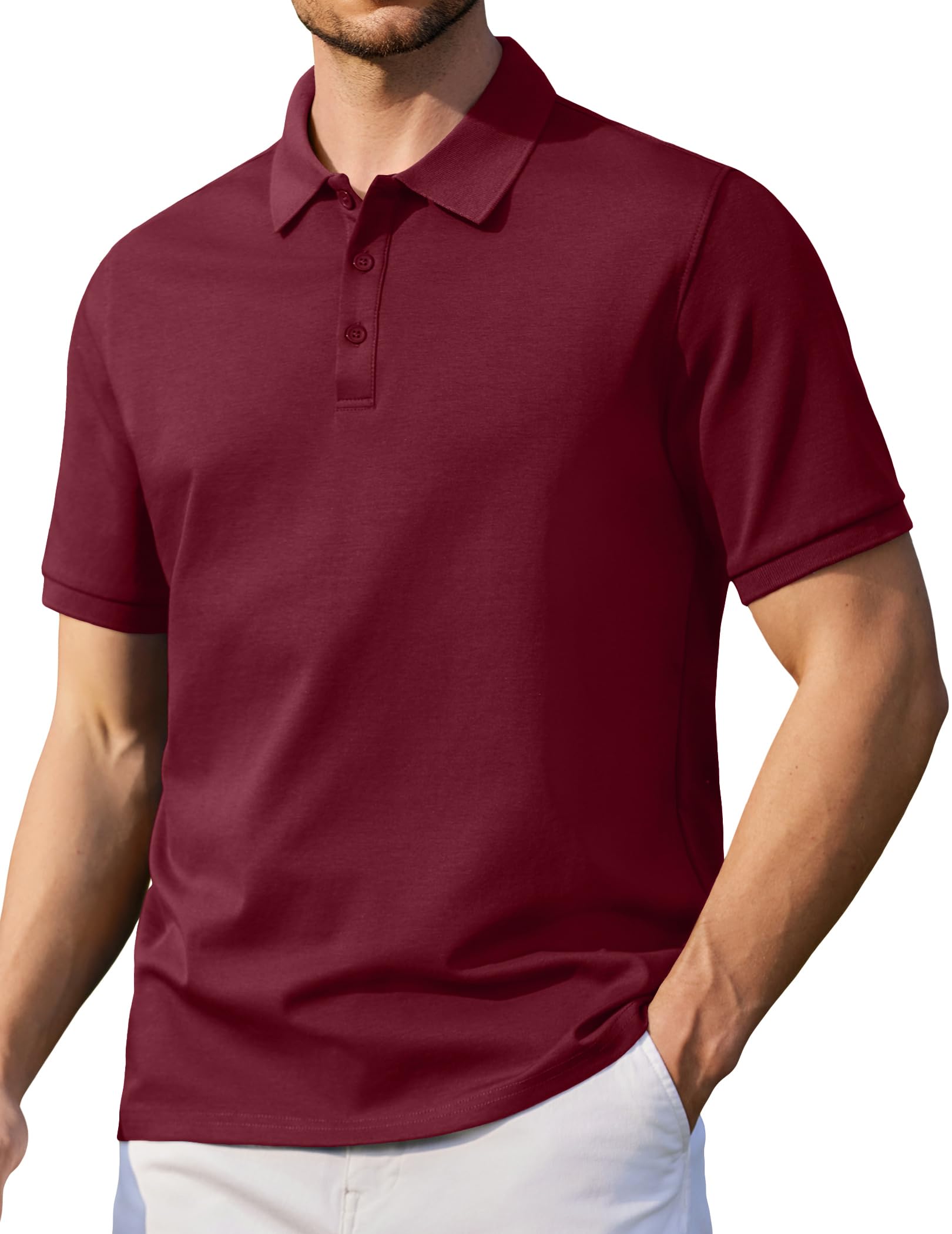 COOFANDY Poloshirt Herren Kurzarm Baumwolle Polo Shirt Basic Golf Polohemd Freizeit Sommer Polo Tshirt für Männer