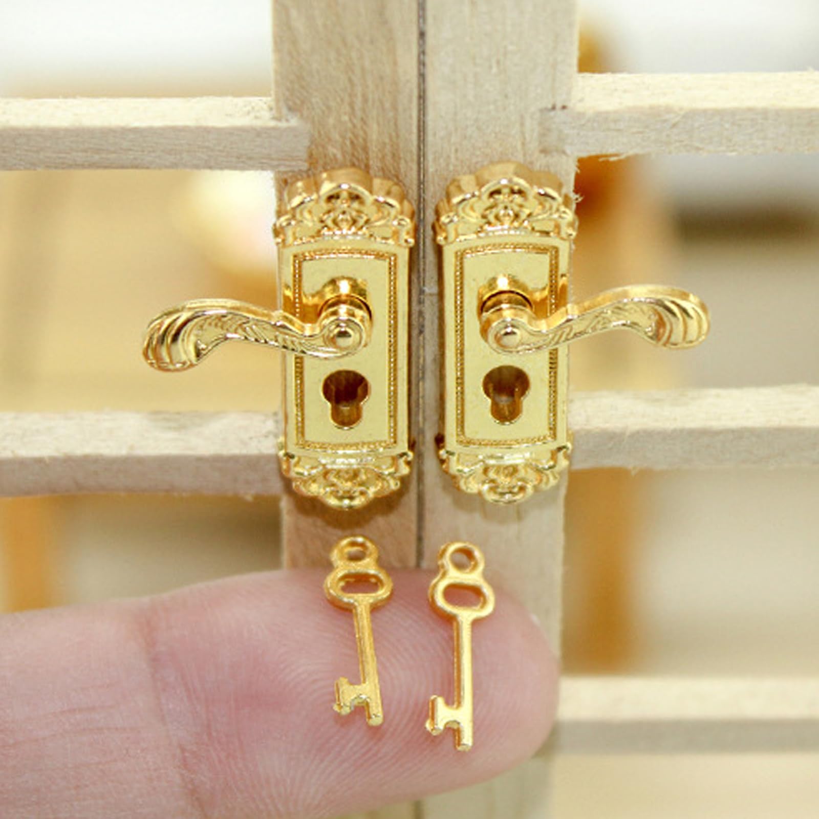 Lot 4 Robinet Laiton Doré Métal 16mm - Accessoires Maison De Poupées Melody Jane