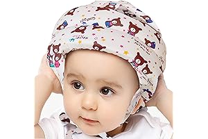 IULONEE Adjustable Baby Helmet (Beige Bear): Ultimate Head Protection for Crawling Infants