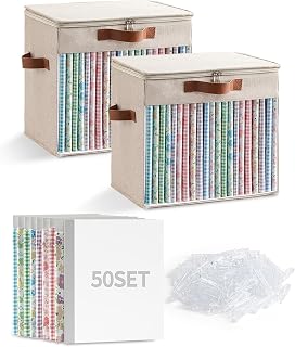 2-Pack Fabric Storage Boxes, 8.5x11 Fabric Organizer Boards | Dustproof 352 Pcs Sewing Storage Organizer Set with clear window, includes Fabric Boards & U-shape Clips.