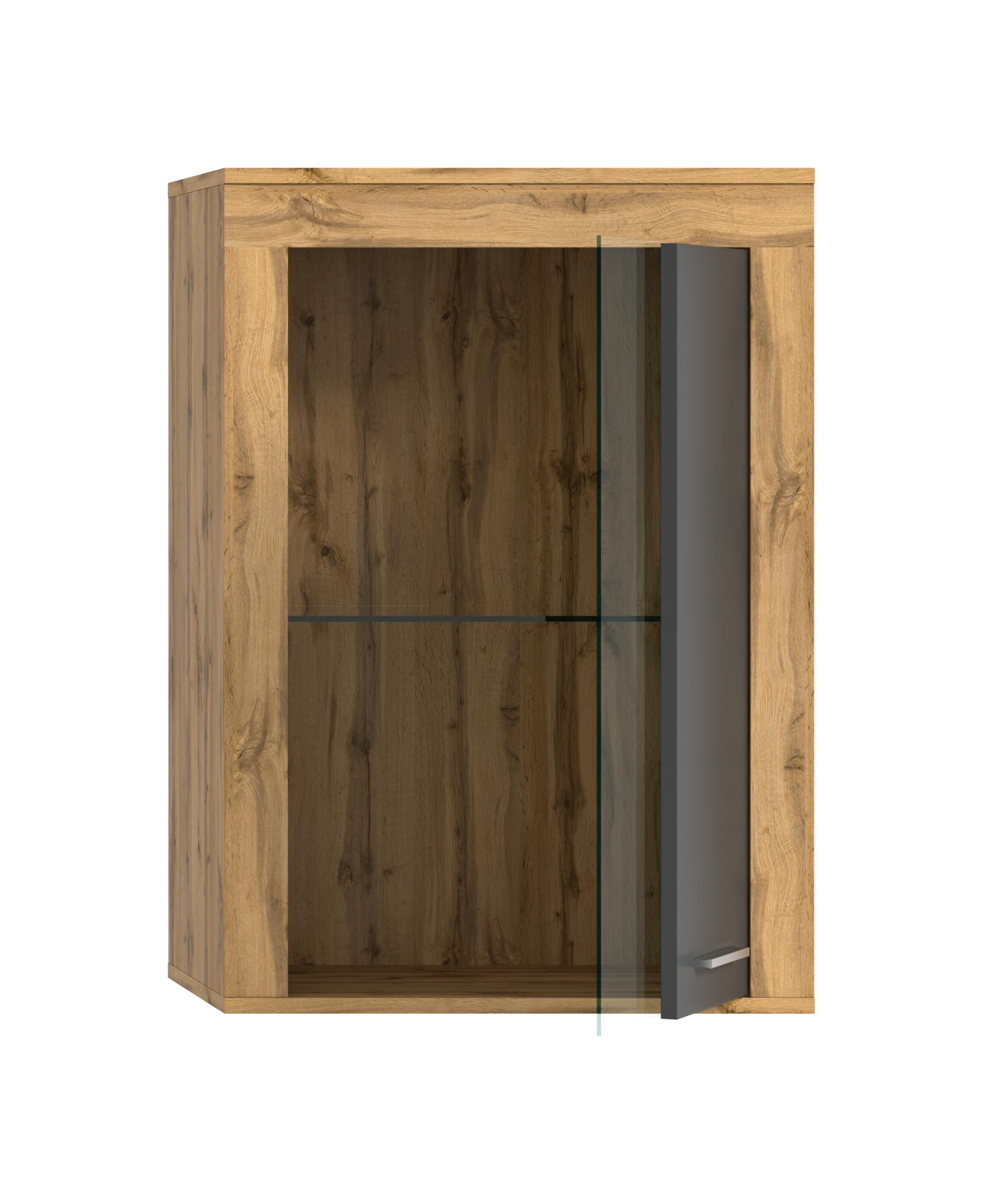 xonox.home Wohnen Jam X8BN1T40 - Vitrina de Cristal (600 x 86 x 35 cm), Color Roble Wotan y Gris