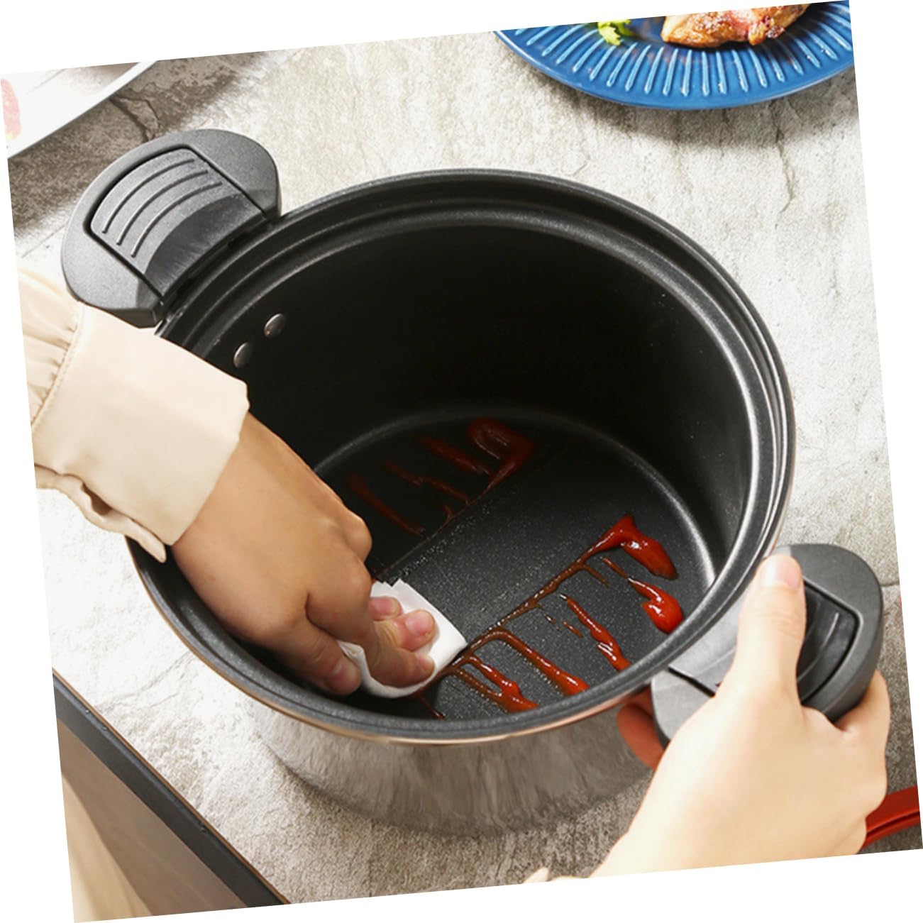 KICHOUSE Micro-pressure Stew Pot Woman Pressure Cooker Nonstick Portable Kitchenware Steamer Pot Stockpot