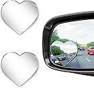 2Pcs Heart Shaped Blind Spot Mirrors for Cars, HD Glass Frameless Convex Side Mirror Blindspot, Universal Fit Stick-On Wide Angle Rear View Mirrors for SUVs, Trucks and RVs