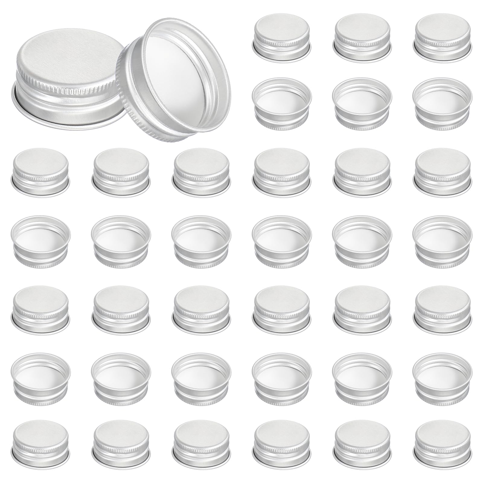 PATIKIL 31mm Aluminum Metal Round Mason Jar Screw Lids 54 Pcs Silver Tone