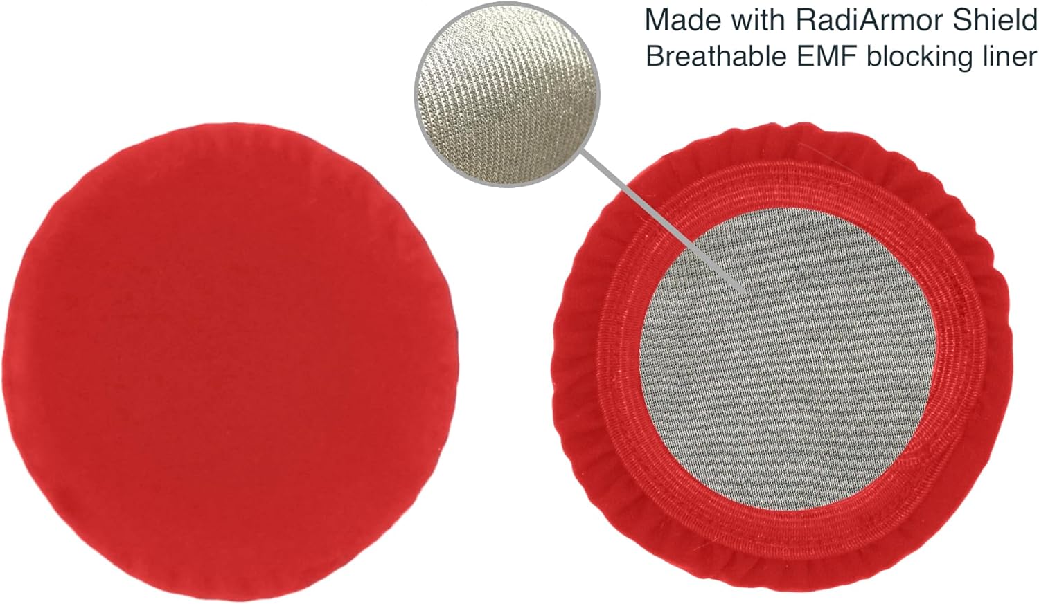RadiArmor RF Blocking Headset Covers – Shielding for On-Ear Wireless Headsets, Headphones – Reduces RF Exposure Between 90-98% – Fits Most On-Ear Headsets (Red, Medium)