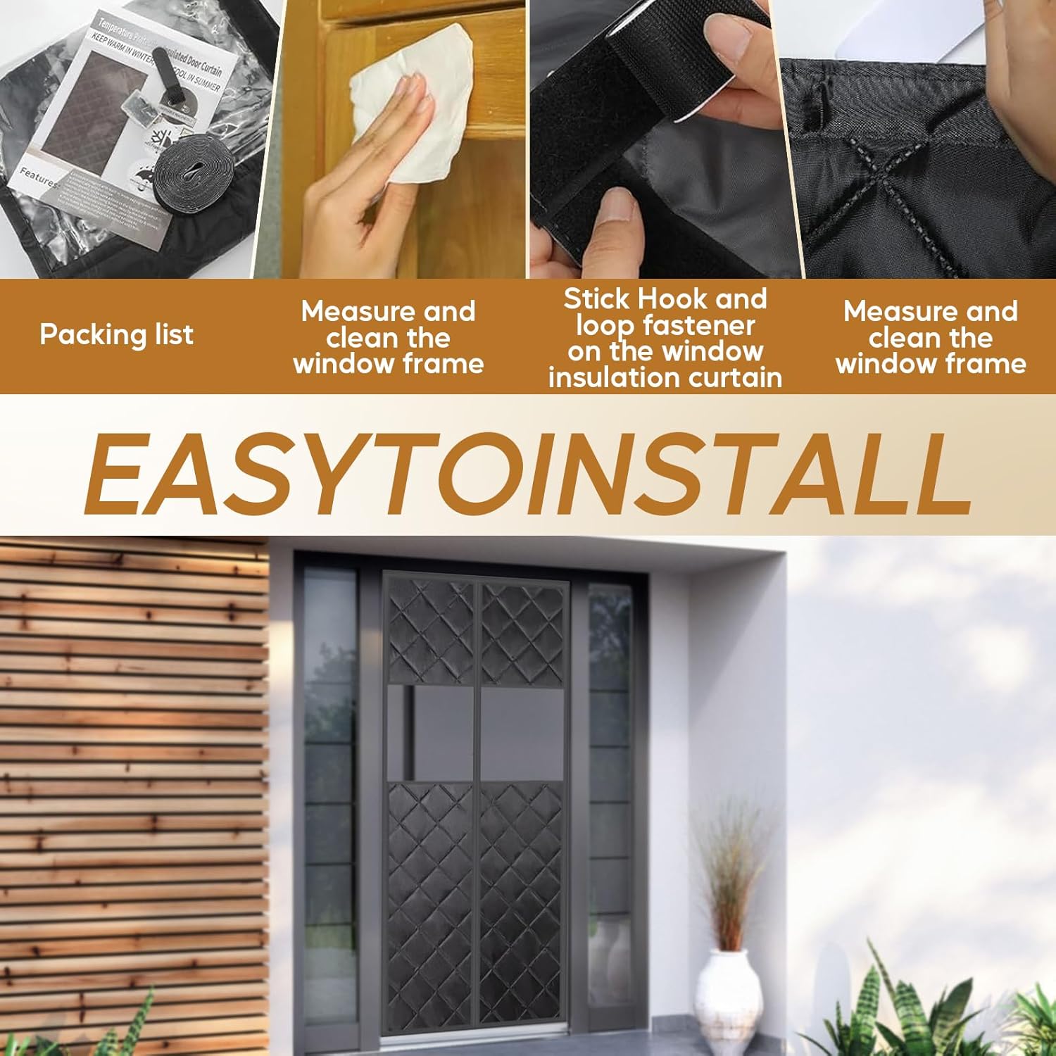 RV Door Cover, 35.4 x 82.6 Inches Professional Magnetic Door Curtain, RV Insulated Doors Cover, Keeps Heat in & Cold Out for Winter, Oxford Fabric, Thermal Insulated