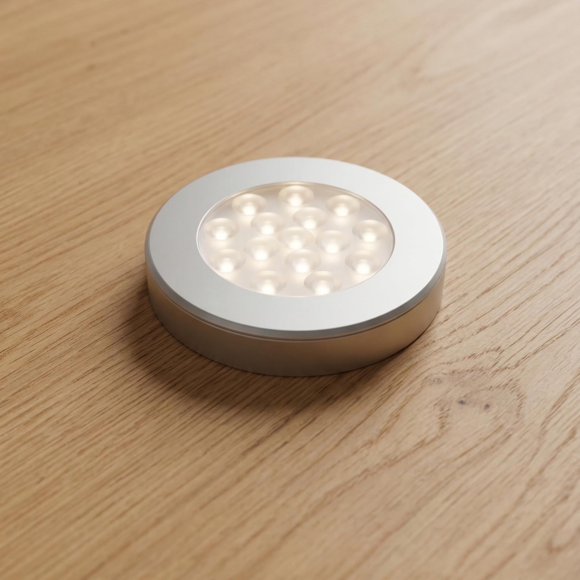 kalb | focos LED cocina bajo mueble Orbis set 3 12V 4000K gris plata con transformador focos empotrables mueble iluminación encimera 70 mm