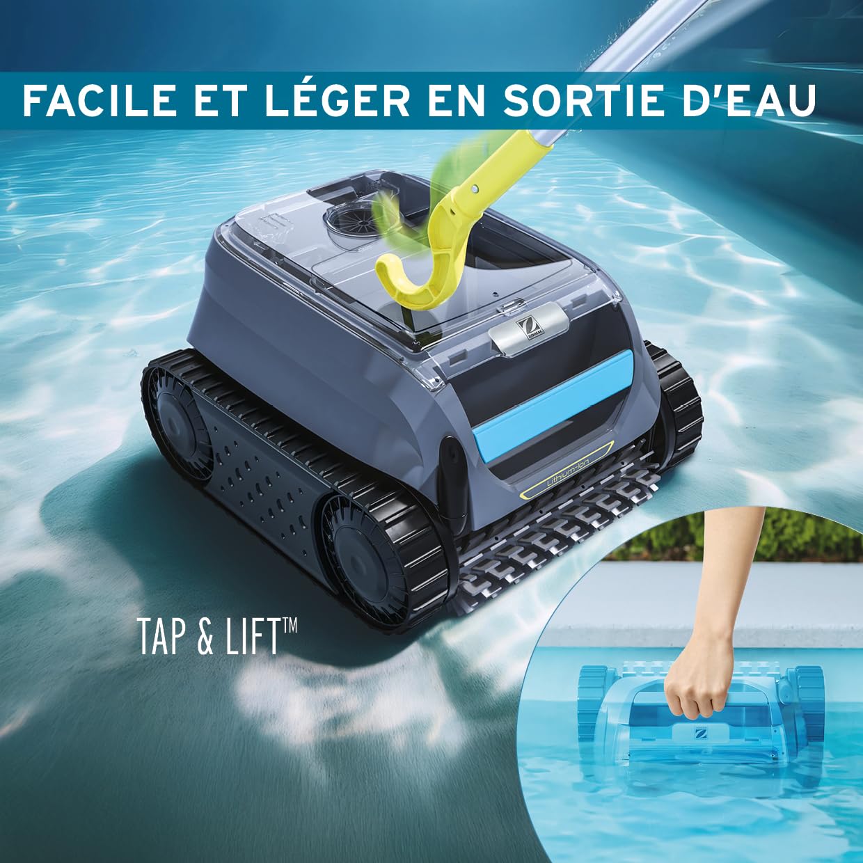 Zodiac Freedom OF42 IQ. Robot Nettoyeur de Fond sans Câble. Piscines jusqu'à 50m²