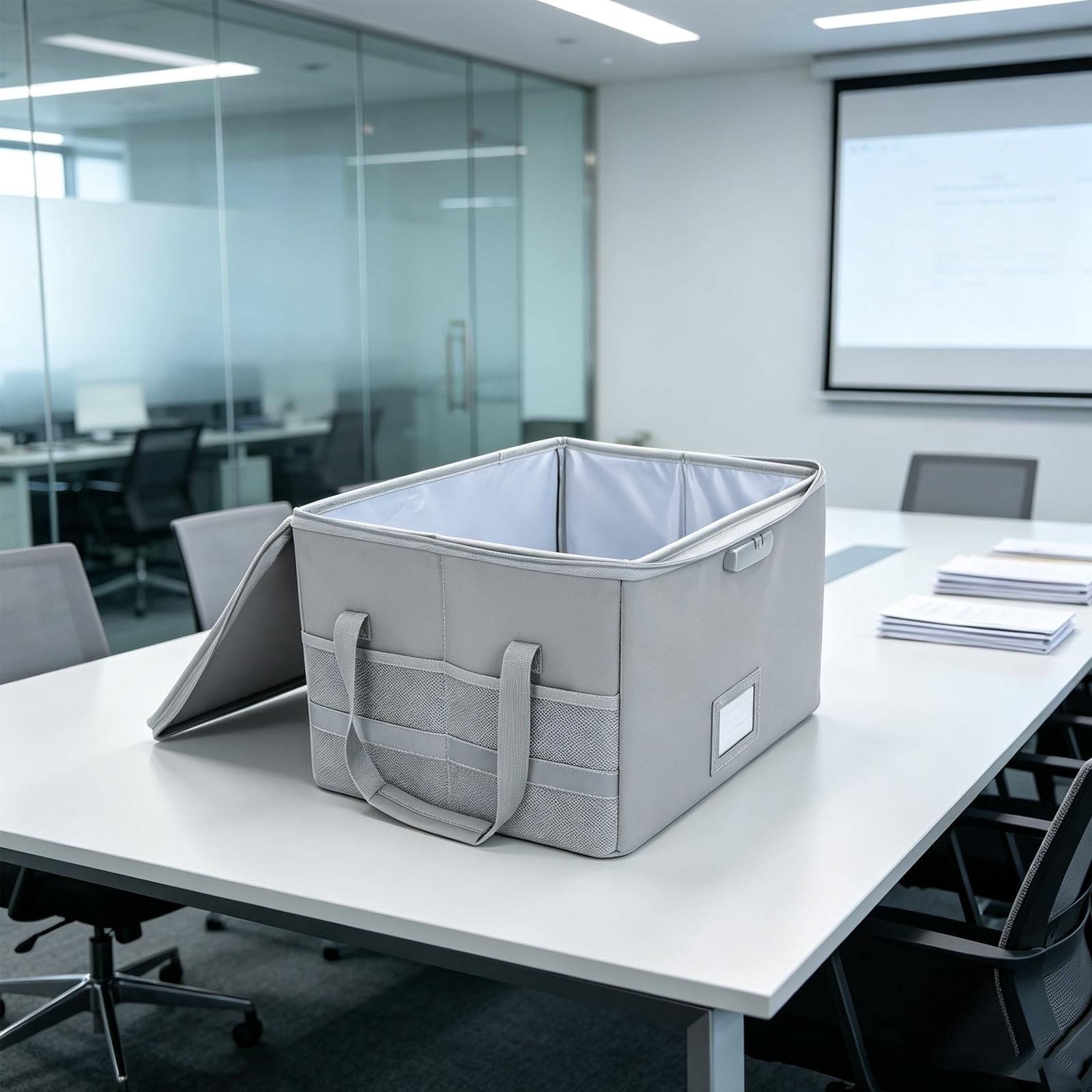 Veemoon Caja para documentos ignífuga con cerradura, estuche para archivos