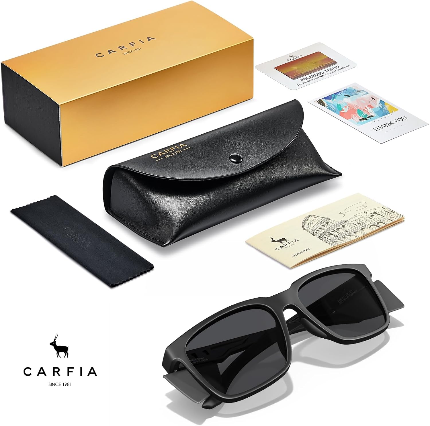 CARFIA Retro Sport Casual Polarized Sunglasses For Men Women With Removable Side Shield, UV 400 Protection CA0921