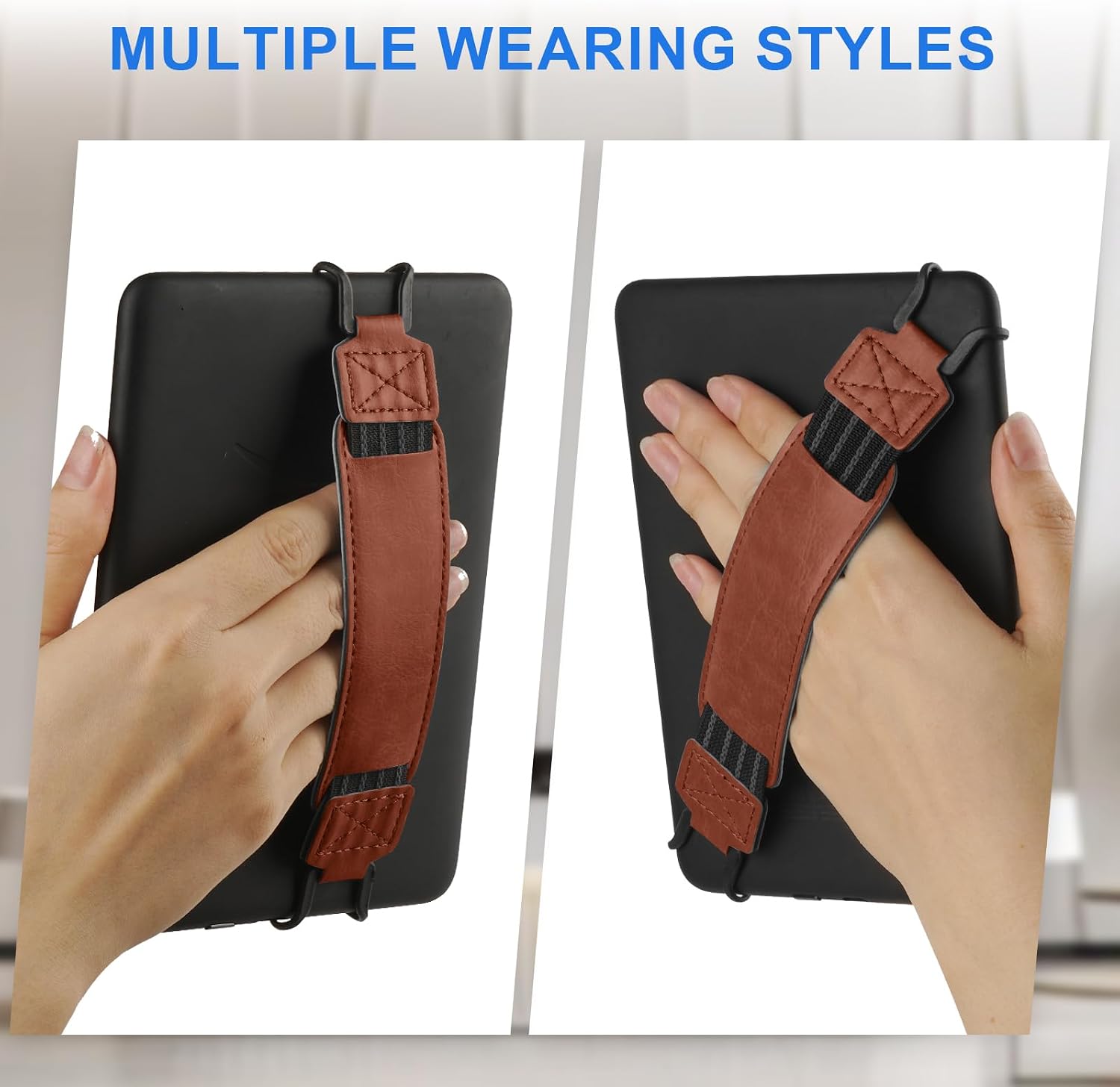 HoYiXi Universal Soft Hand Strap for 6-7 Inch eReader Tablet, Compatible with Kobo/Pocketbook/Tolino/Paperwhite/Nook, High Elasticity Hand Strap for Tablet, Brown image 5