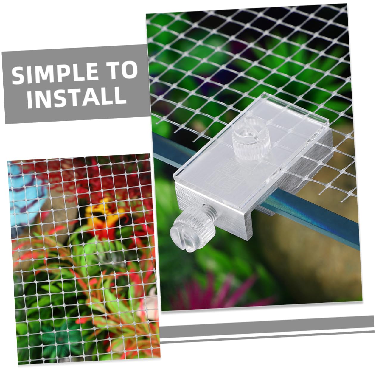 iplusmile Aquarium Abdeckung mit Jump Einstellbares und Zuschneidbares Fischnetz für Sichere Aquarienabdeckung Stützen und Einfache Installation