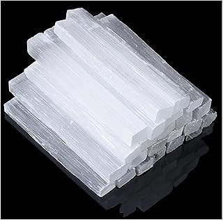XIANNVXI 12 Pcs 4" Selenite Sticks Large Selenite Crystal Wands White Raw Rough Crystals Bulk for Healing Reiki Wiccan Witchcraft Supplies Protection Crystals