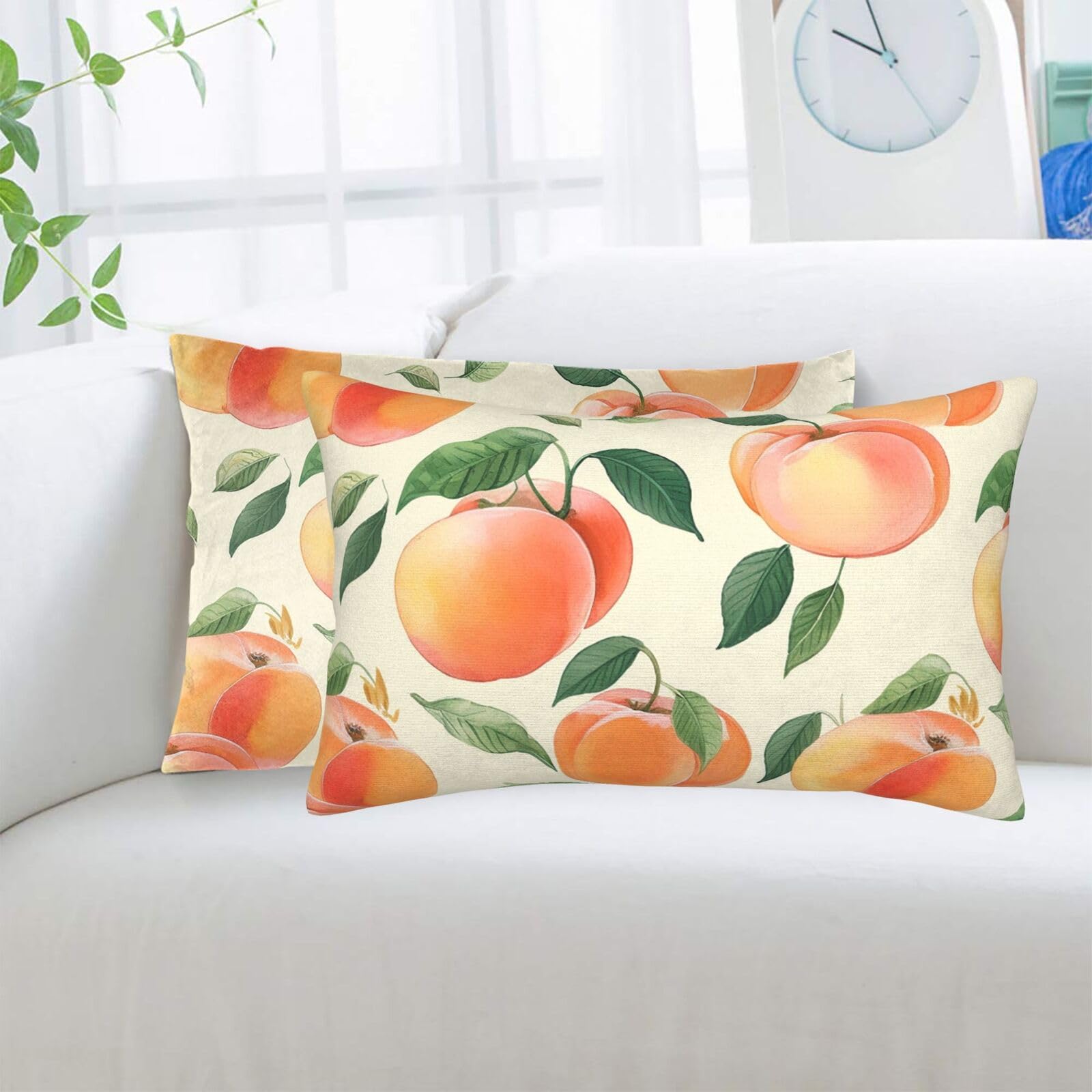Peach Standard Pillowcases Sets of 2, Ultra Soft Microfiber Plush Pillow Cases 14"X20" Comfort Decorative Throw Pillow Cover with Hidden Zipper for Bedroom, Sofa, Couch