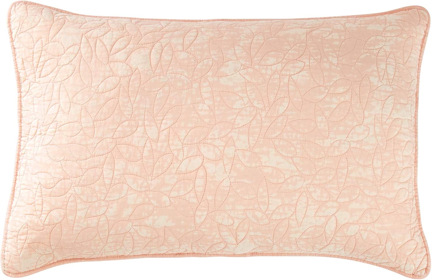 DKNY Sunwashed Quilted Cotton Pillow Sham, King, Blush
