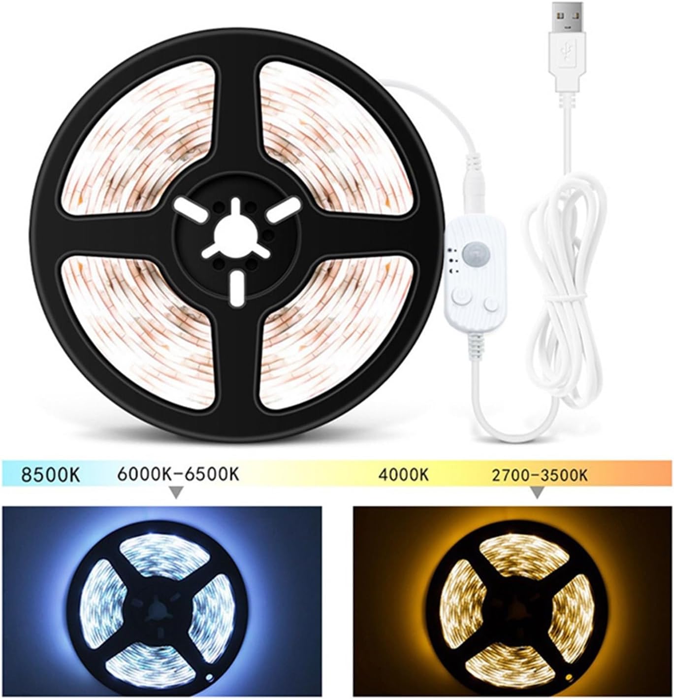 5m Led lamp with USB Charging Human Body Induction Battery Box Glue led2835 Bedside Wardrobe Cabinet Light Strip