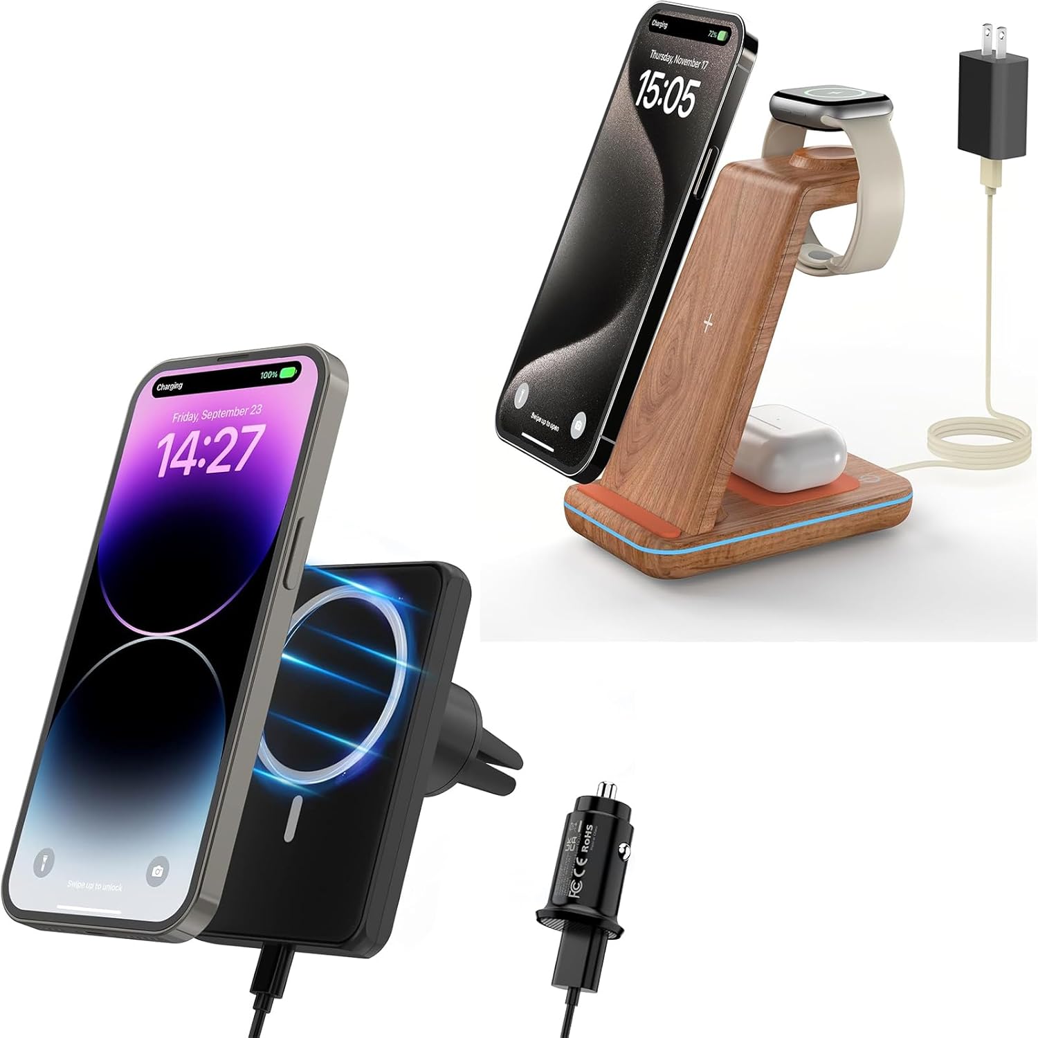 JoyGeek 3 in 1 Wireless Charging Station for Apple