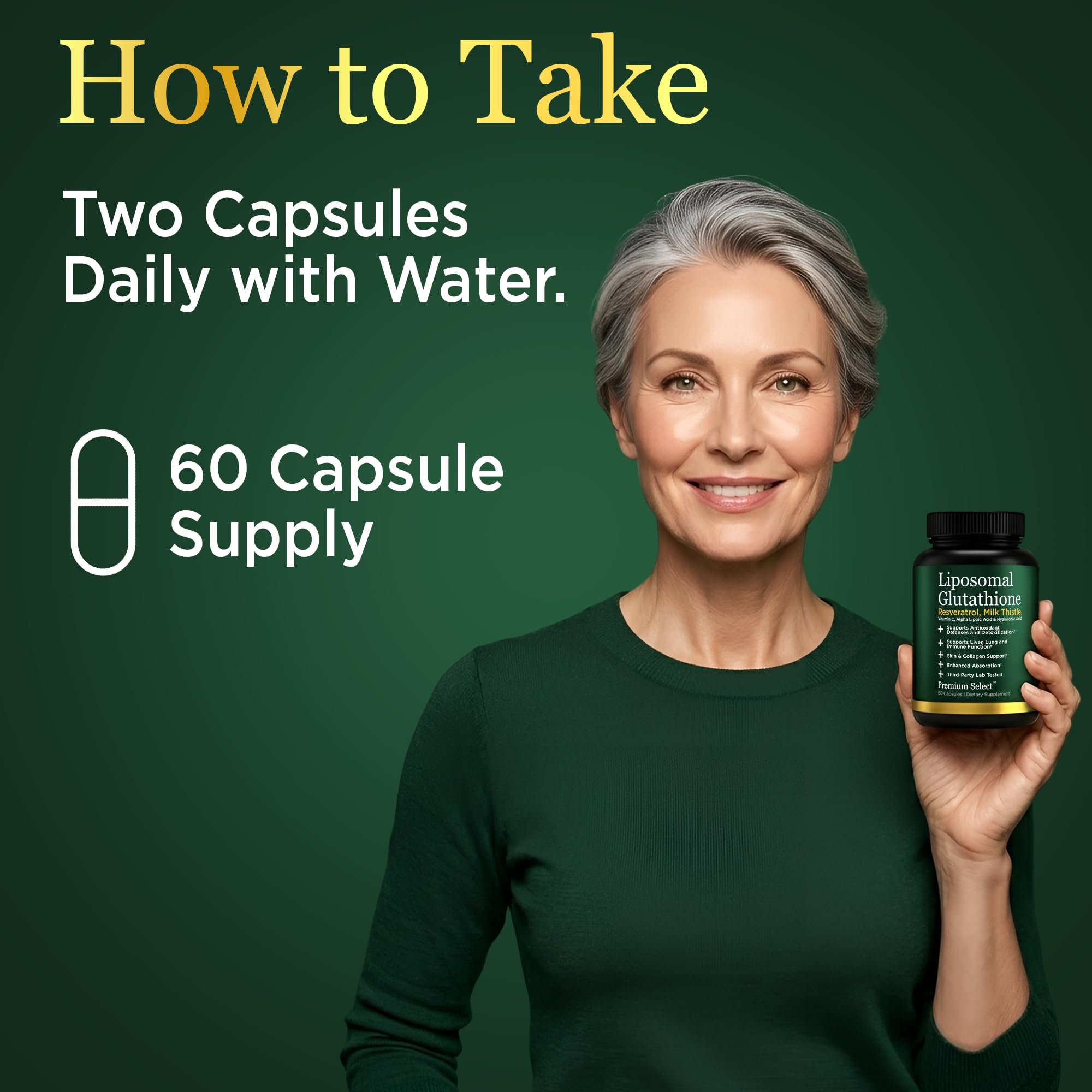 Liposomal Glutathione Capsules with Resveratrol & Milk Thistle Supplement for Men and Women - L-Glutathione - 60 Capsules, Third Party Tested, Made in USA — Amazon image 4
