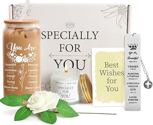 Miniatura 1 de Regalos cristianos para mujeres  Caja de regalo de fe espiritual de cumpleaños religioso, botellas de agua de vidrio a granel divina católica taza