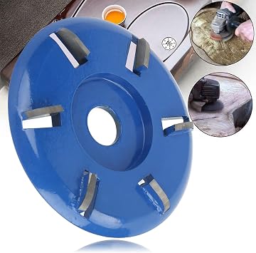 PerGar Wood Carving Disc, Angle Grinder Wood Carving Disc, Wood Shaping Wheel, Stump Tool Grinder Disc Wheel Attachments, 6 Teeth Milling Cutter for Wood Cutting Shaping Carving Sanding(Curved Blade)