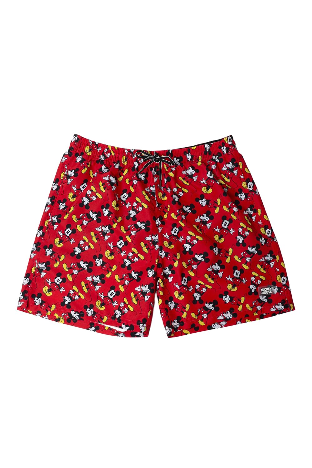 Disney bañador Mickey Classic de Hombre en poliéster con Cinturilla elástica, cordón, Bolsillos Laterales, Forro Interior y Estampado de Licencia Color Rojo Talla XXL